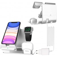 Aluminum Alloy 3 in 1 Airpods Pro and Mobile Phone wireless charger charging station iWatch 7W Fast Charger