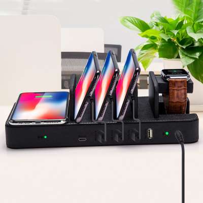 New Design Fast Qi Wireless Charger, Wireless Charger Station with Wired charger for Mobile Phone