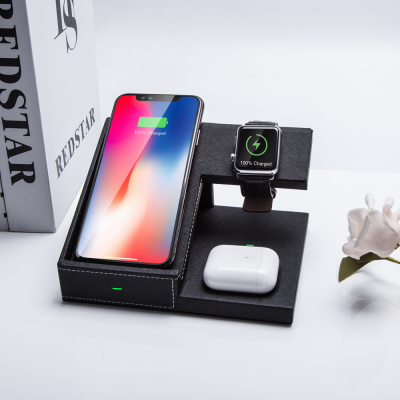 Universal Wireless Qi Charger Stand 3 in 1, Mobile Wireless Charger Fast 10W for Airpod and smartphone