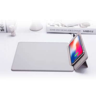 trending products 2019 usa high-end PU Multi color mouse pad with wireless charger